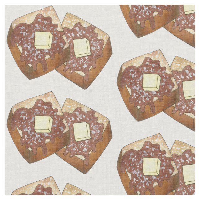 Tecido Manteiga de torrada francesa e Comida de café da m (Detalhe)