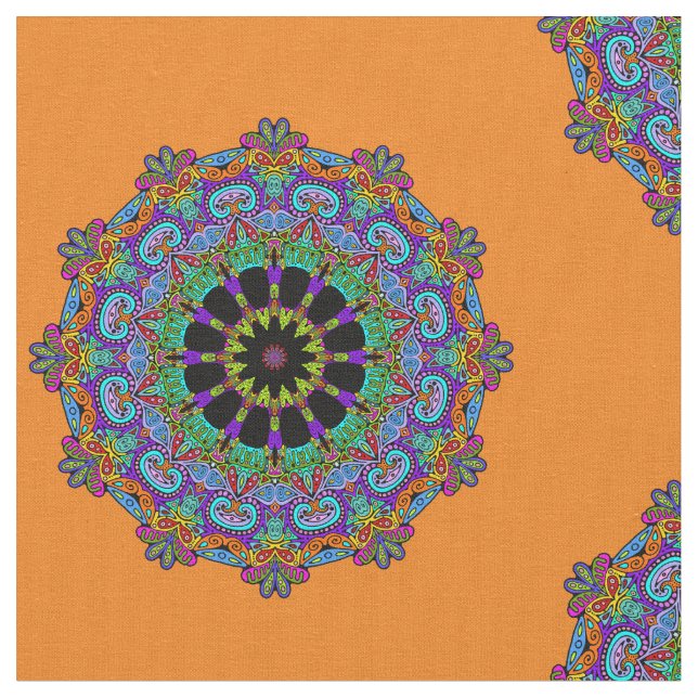 Tecido Manuscrito Mandala Relógio Face 24 (Detalhe)