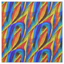Tecido Mão norueguesa artística pintada abstrato azul