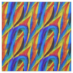 Tecido Mão norueguesa artística pintada abstrato azul