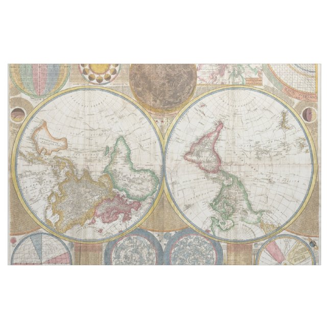 Tecido Mapa Antigo do Mundo (Jarda)