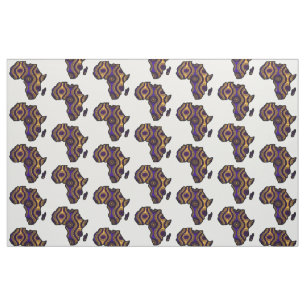 Tecido Mapa da África Dourada Roxo