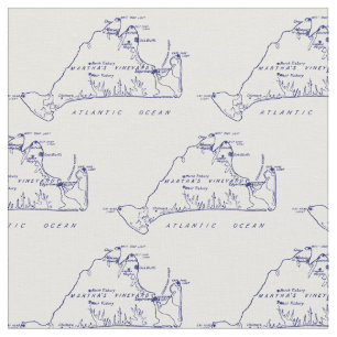Tecido Mapa da Vintagem de Martha nº 1 azul Marinho