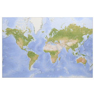 Tecido Mapa de Mercator do mundo