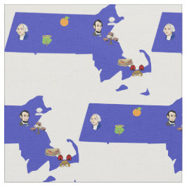 Tecido Mapa do Massachusetts Pun