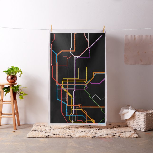 Tecido Mapa do metrô da cidade (In Situ)