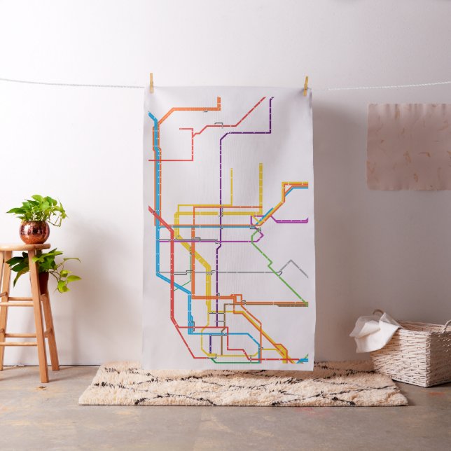 Tecido Mapa do metrô da cidade (In Situ)