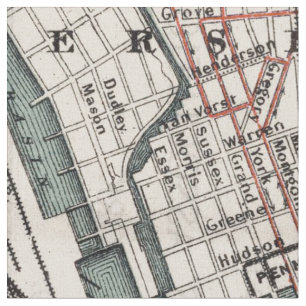 Tecido Mapa do Nova Iorque (1897)