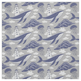 Tecido Mar bíblico do Leviatã