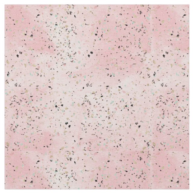 Tecido Marble Terrazzo, rosa e Dourado (Detalhe)