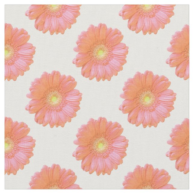 Tecido Margarida de gerbera laranja (Detalhe)