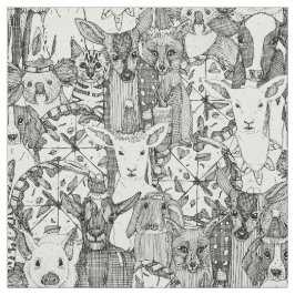 Tecido margherita menagerie pizza party black