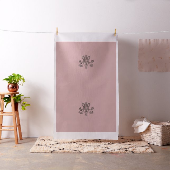 Tecido Marie Antoinette initial monogram upholstery panel (In Situ)