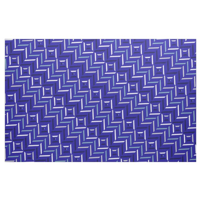 Tecido Marinho Azul-Cinza Azul-Prata e Branco Padrão (Fat Quarter)