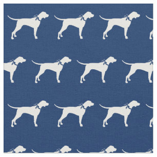 Tecido Marinho azul de papel de silhueta de cachorro