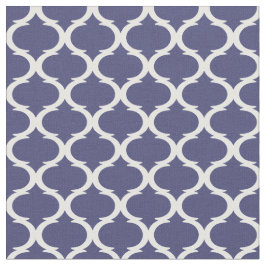 Tecido Marinho Azul e Branco Hamptons Quatrefoil Trellis