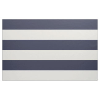 Tecido Marinho Azul e Faixa de marfim Grande Escala