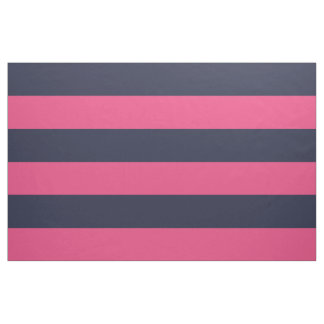 Tecido Marinho Azul e Largas Rosa Grande Escala