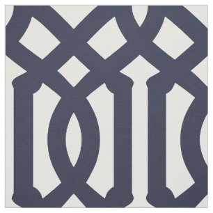 Tecido Marinho Azul Trellis Grande Escala