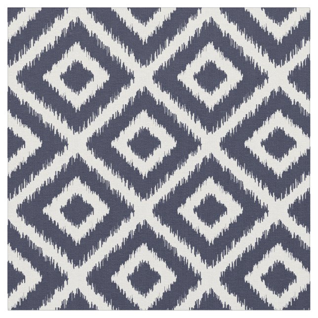 Tecido Marinho Blue Ikat Diamantes (Detalhe)