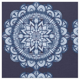 Tecido Marinho Boêmia Blue Tie Dye Mandala