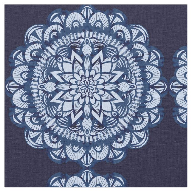 Tecido Marinho Boêmia Blue Tie Dye Mandala (Detalhe)