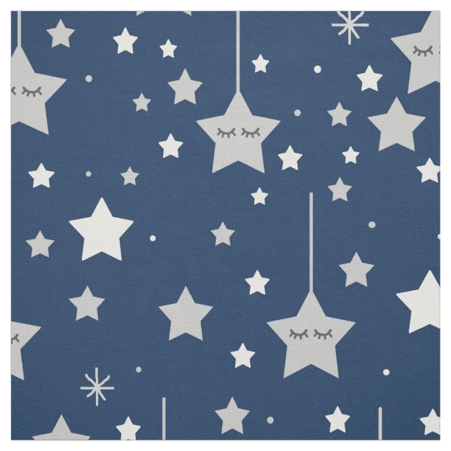 Tecido marinho Cinza Azul Stars Boy Nursery (Modelo)