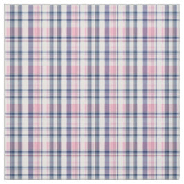 Tecido Marinho Cor-De-Rosa Preppy Branco Estilo Madras Xa