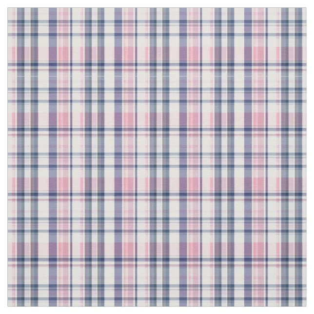 Tecido Marinho Cor-De-Rosa Preppy Branco Estilo Madras Xa (Modelo)
