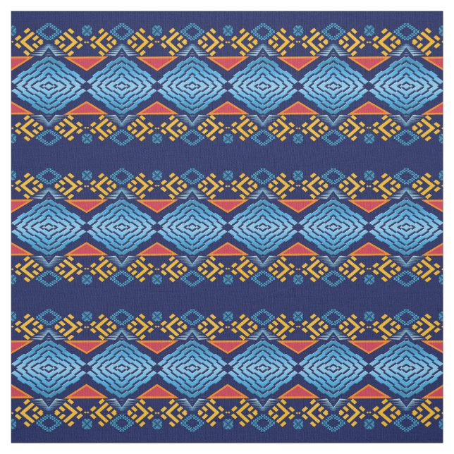 Tecido Marinho geométrico do sudoeste étnico das listras (Modelo)