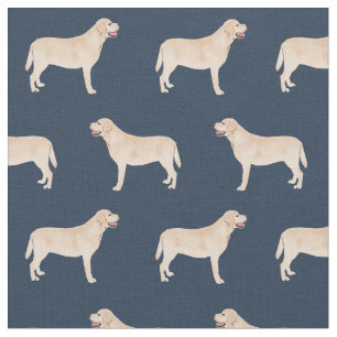 Tecido marinho Labrador Amarelo azul