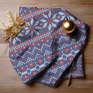 Tecido Marinho Stitch Pattern2 Knited/Red ID208