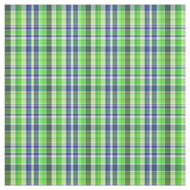 Tecido Marinho Verde Pré-Disquete Branco Estilo Madras Xa (Modelo)