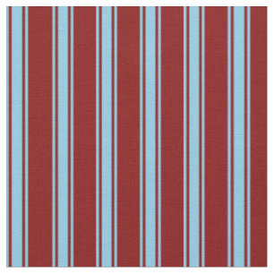 Tecido Maroon e Sky Blue Stripes