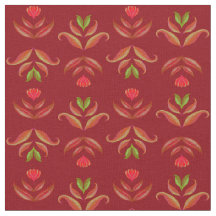 Maroon Folk Art Floral, Vermelho Escuro Natal