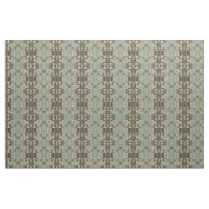 Tecido Marrom Escuro Taupe Bege Verde Seafoam Olhar Étnic