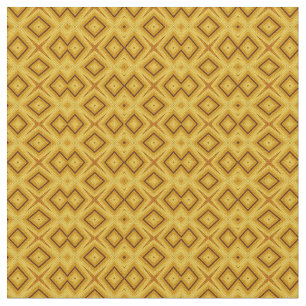 Tecido Marrom geométrico e mostarda do teste padrão do