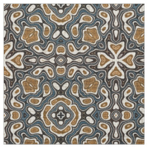 Tecido Marrom Teal Azul Taupe Estilo de Padrão Balinês Ba