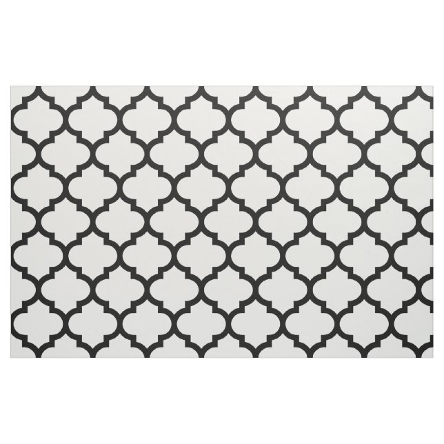 Tecido marroquino preto e branco do teste padrão (Fat Quarter)