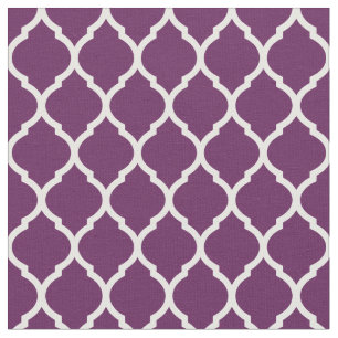 Tecido Marroquino roxo Quatrefoil da ameixa