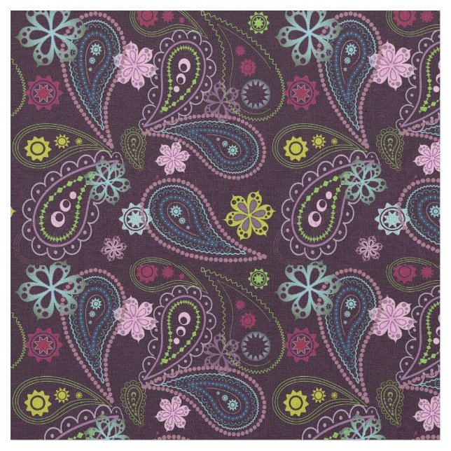 Tecido Máscara Paisley DIY da Retro 60 (Detalhe)