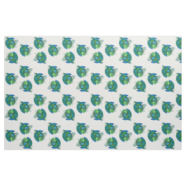 Tecido Mascarada Mardi Gras Mask Green (Jarda)