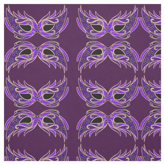 Tecido Máscaras de mascarada roxo reais (Modelo)