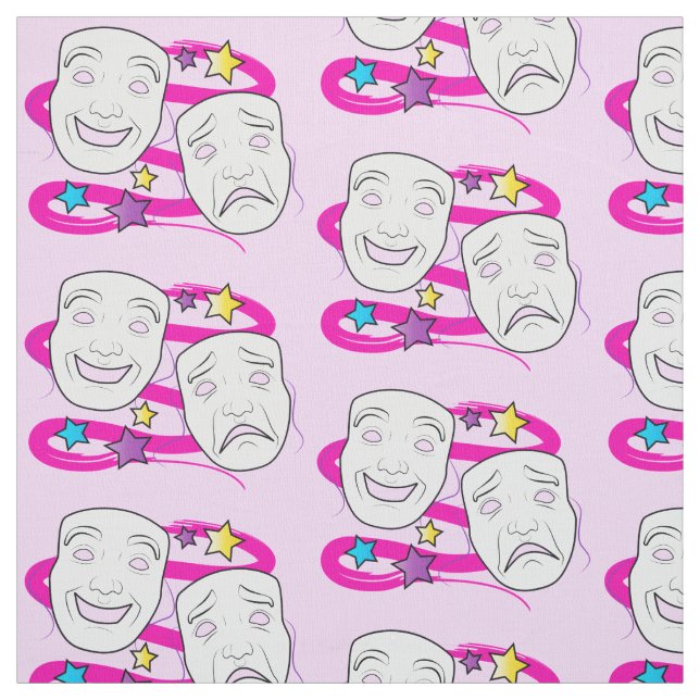 Tecido Máscaras do drama da comédia e da tragédia (Modelo)