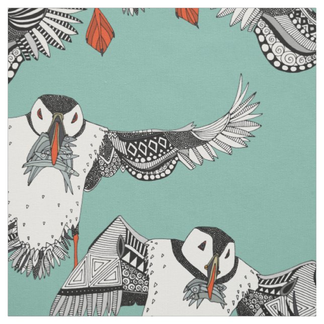 Tecido Mata de Puffins-do-Atlântico (Modelo)