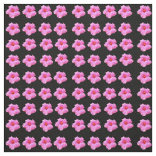 Tecido Material De Algodão De Flor De Hibisco, Rosa E Pr