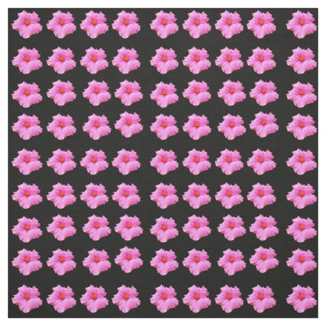 Tecido Material De Algodão De Flor De Hibisco, Rosa E Pre (Modelo)