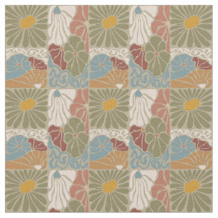 Tecido Matisse Floral Groovy Art Nouveau 1970 Boho
