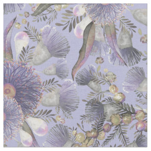 Tecido Mauve Wattle e Eucalyptus românticos