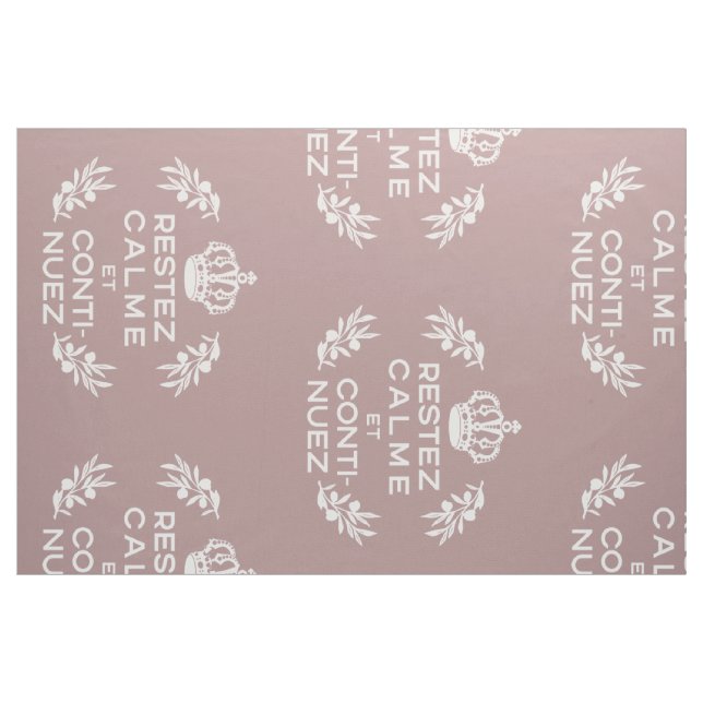 Tecido Mauve White Script French Mantém-Se Calmo e Contin (Fat Quarter)